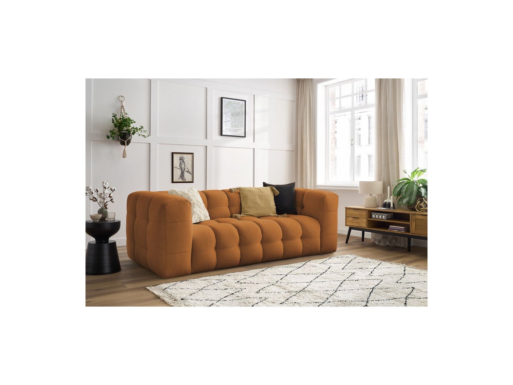 Cloud - Fixed 3-Seater Straight Sofa - Smooth Fabric