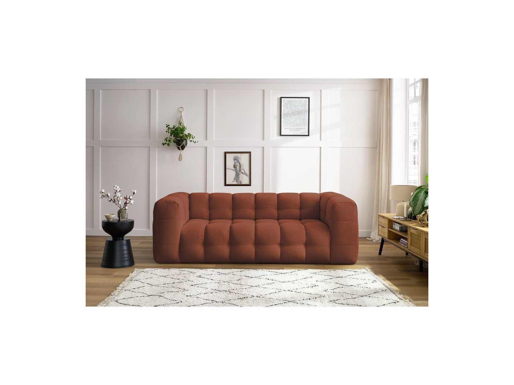 Cloud - Fixed 3-Seater Straight Sofa - Smooth Fabric