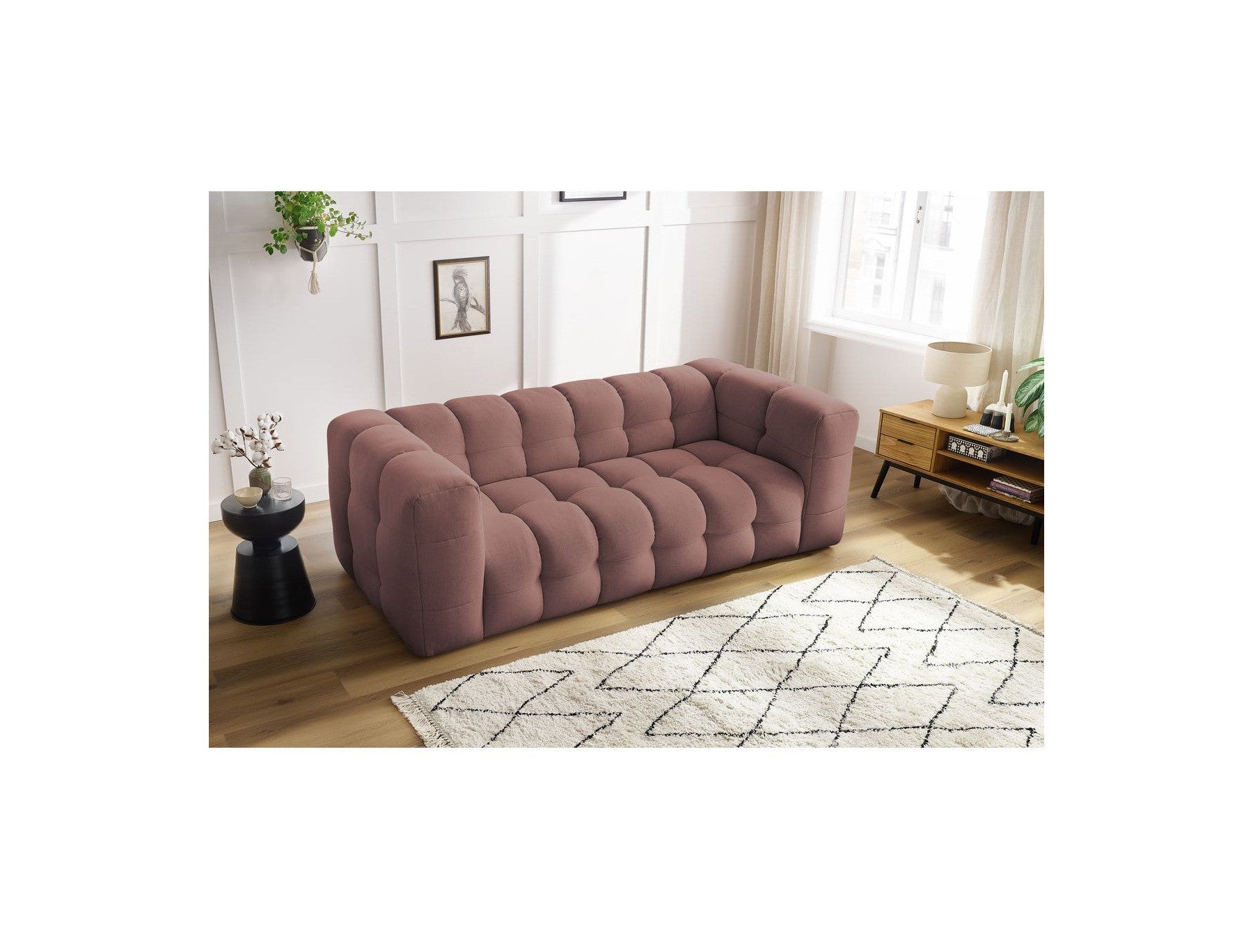 Cloud - Fixed 3-Seater Straight Sofa - Smooth Fabric