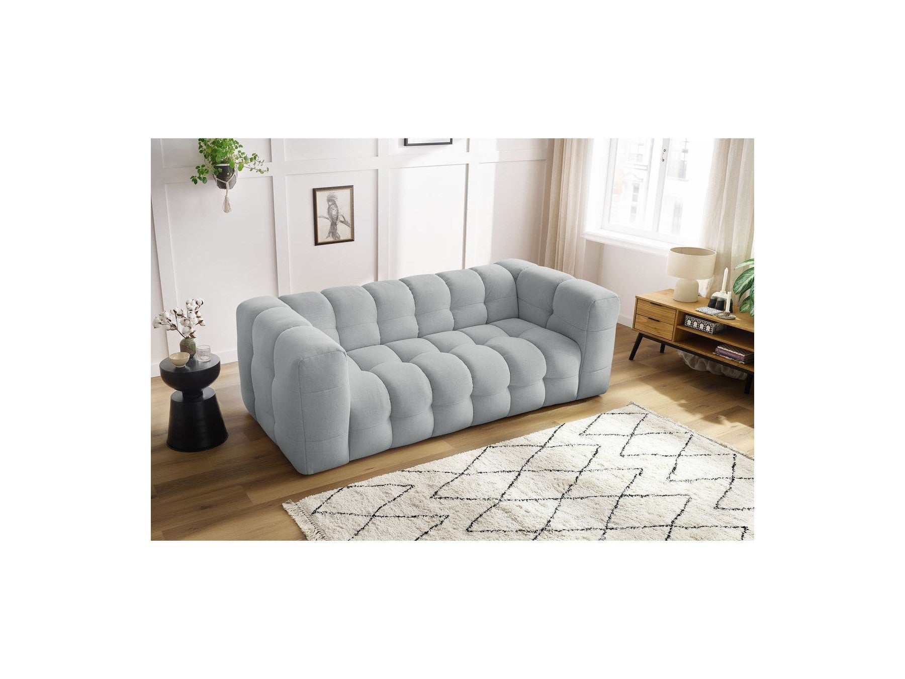 Cloud - Fixed 3-Seater Straight Sofa - Smooth Fabric
