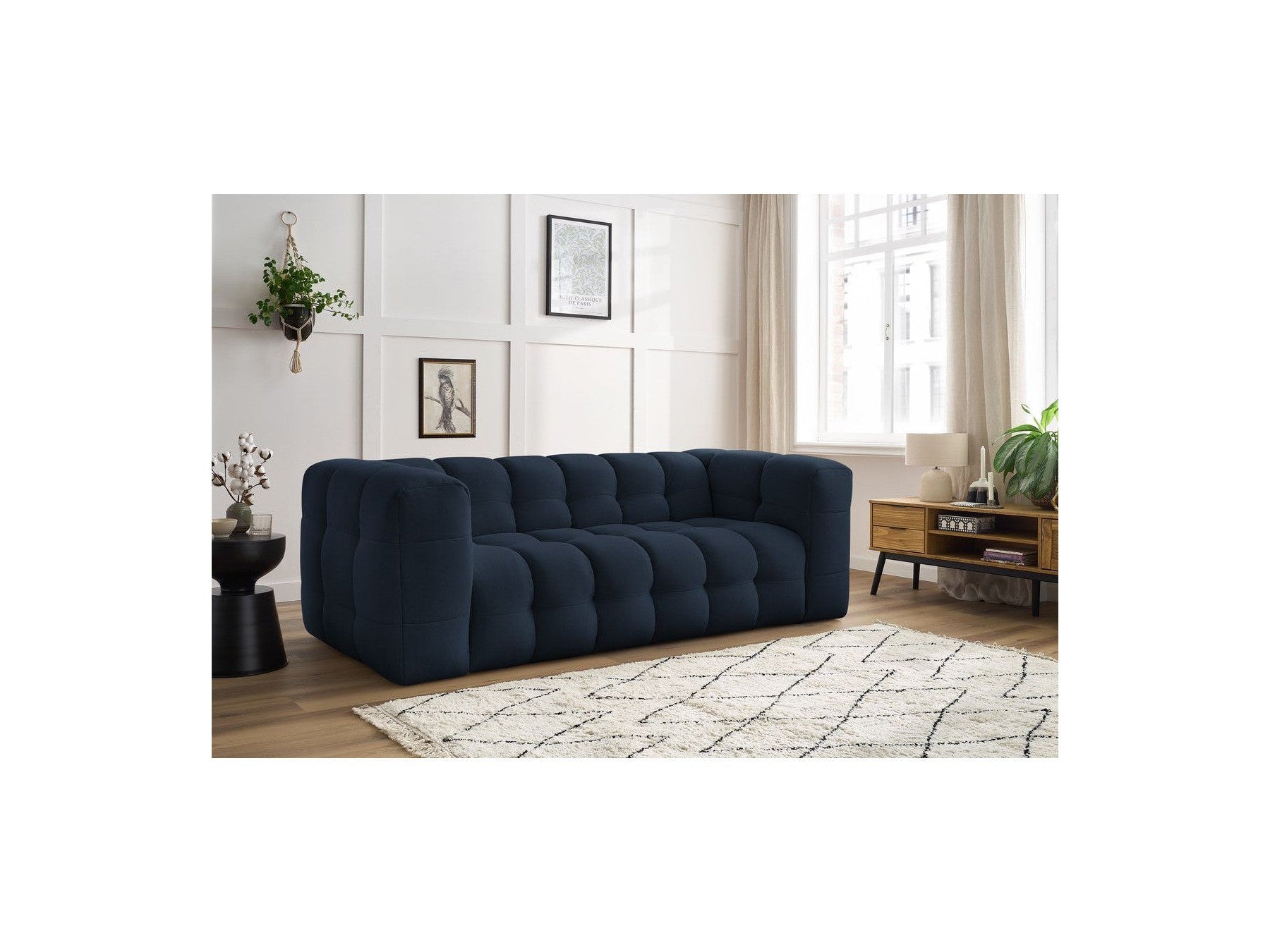 Cloud - Fixed 3-Seater Straight Sofa - Smooth Fabric