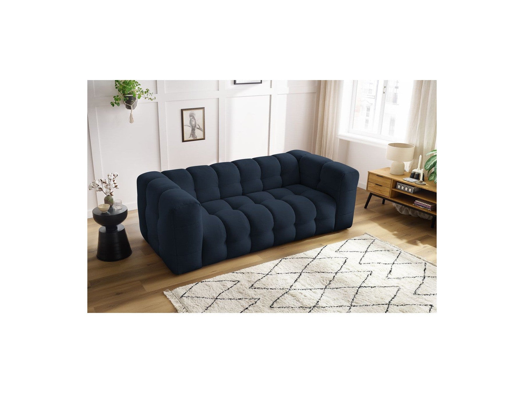 Cloud - Fixed 3-Seater Straight Sofa - Smooth Fabric