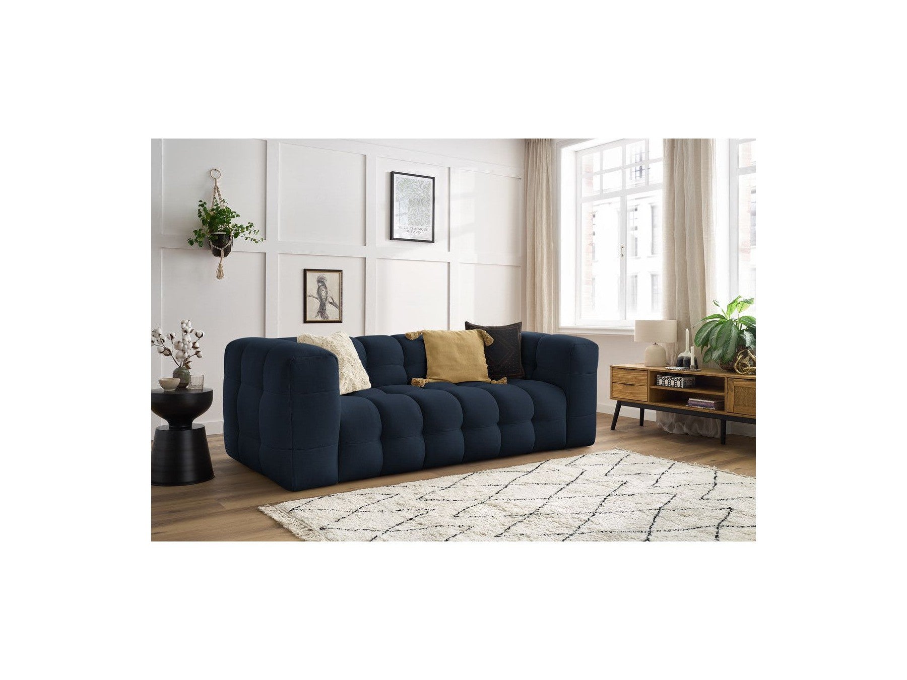 Cloud - Fixed 3-Seater Straight Sofa - Smooth Fabric
