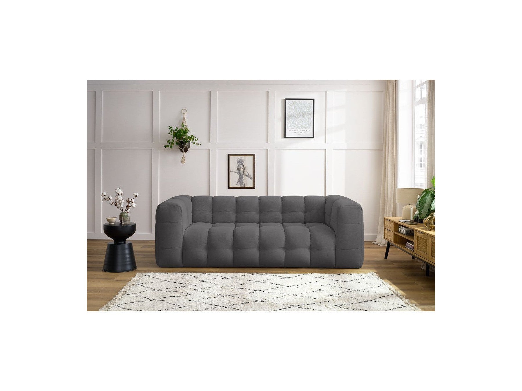 Cloud - Fixed 3-Seater Straight Sofa - Smooth Fabric