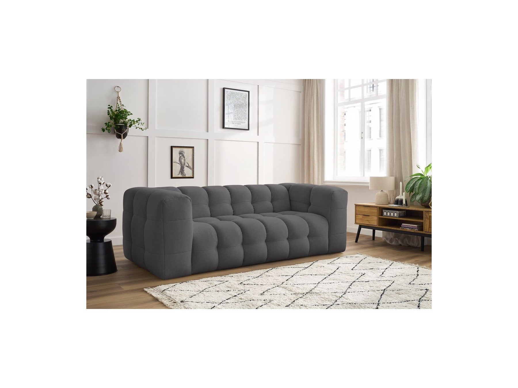 Cloud - Fixed 3-Seater Straight Sofa - Smooth Fabric