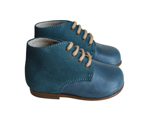 Zapatos Botitas Hector - Piel Azul Pato - Niño