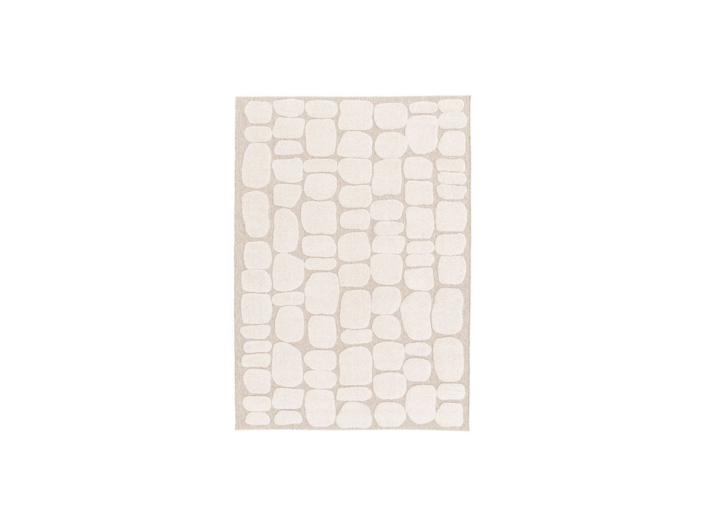Roku - Low Pile Rug - Abstract Pattern - Beige
