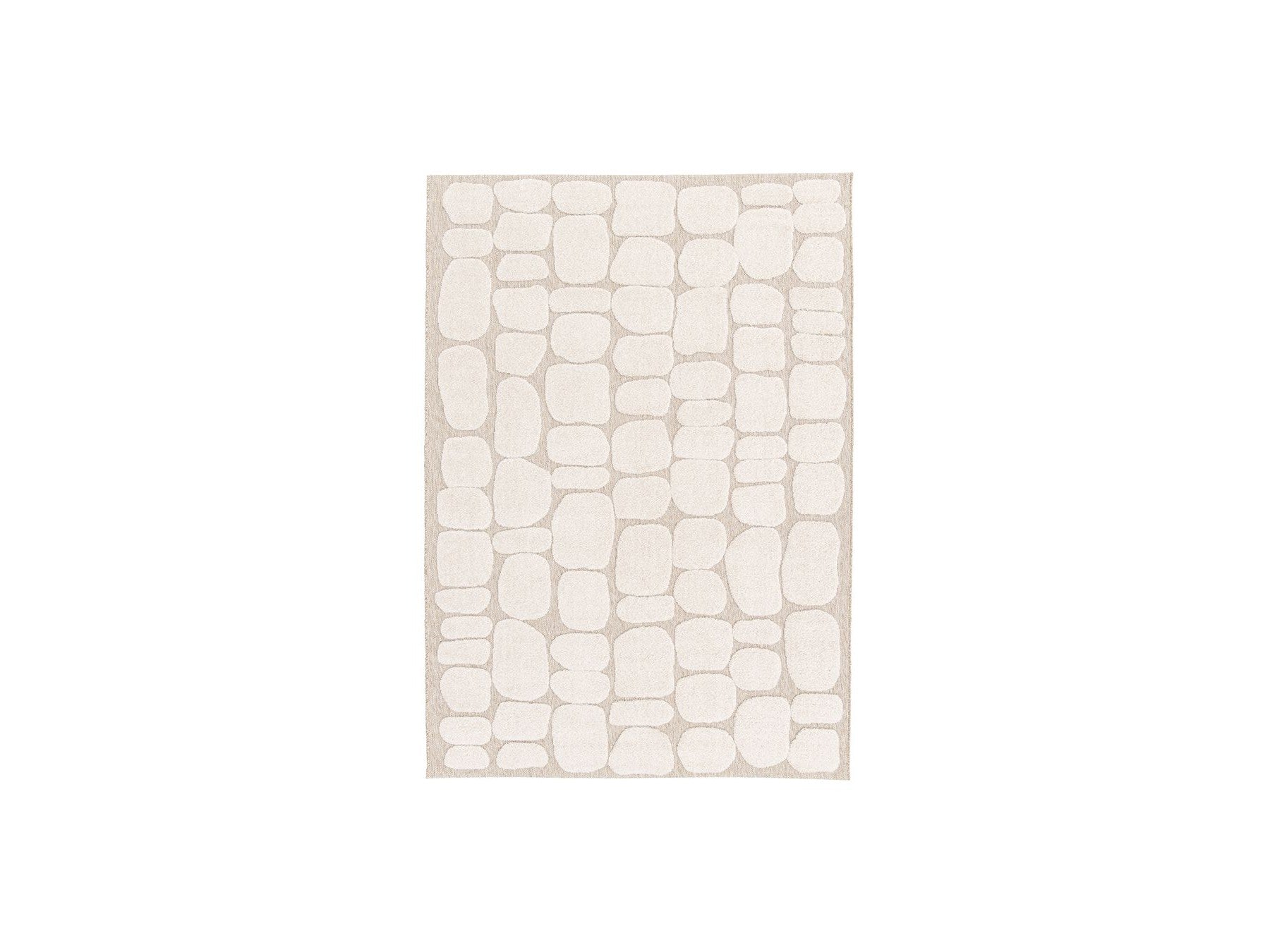 Roku - Low Pile Rug - Abstract Pattern - Beige