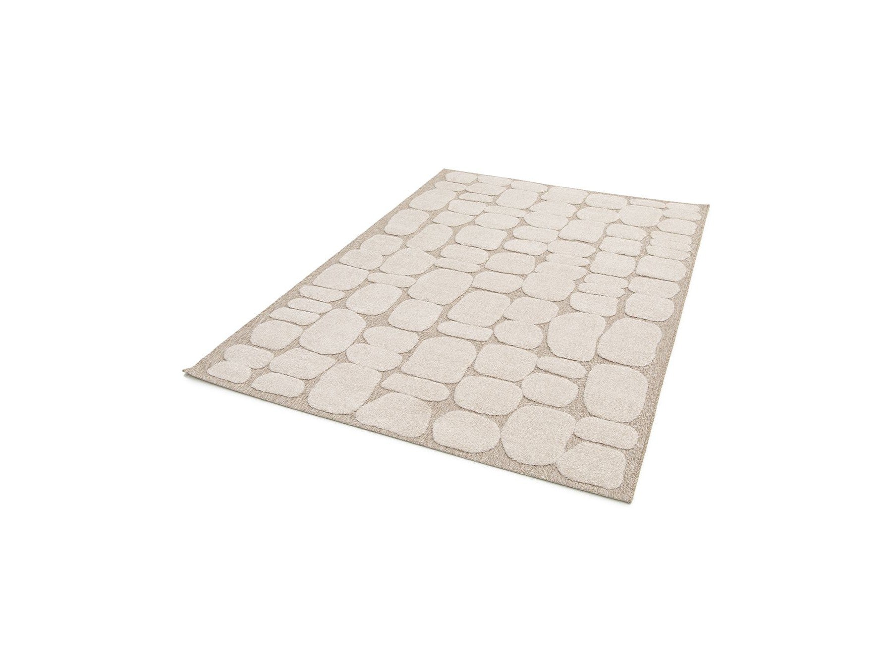 Roku - Low Pile Rug - Abstract Pattern - Beige
