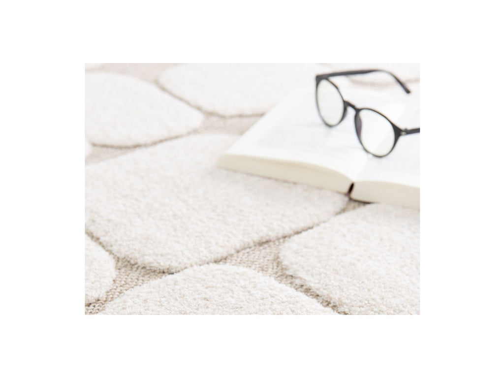 Roku - Low Pile Rug - Abstract Pattern - Beige