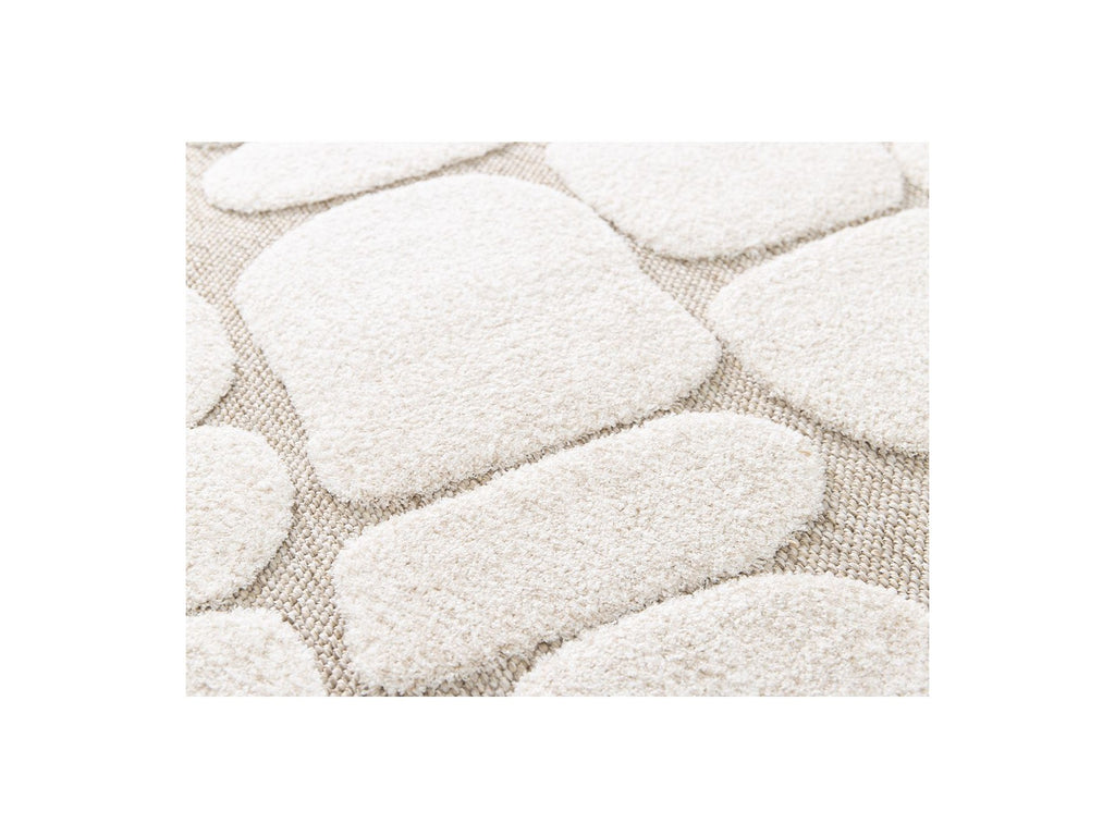 Roku - Low Pile Rug - Abstract Pattern - Beige