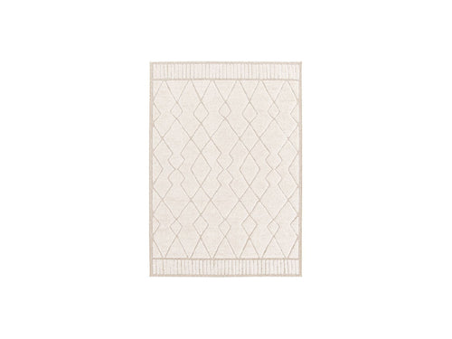 Tapis Poil Ras Agosto Motif Abstrait - Beige