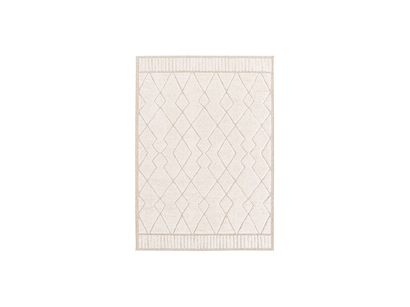 Tapis Poil Ras Agosto Motif Abstrait - Beige