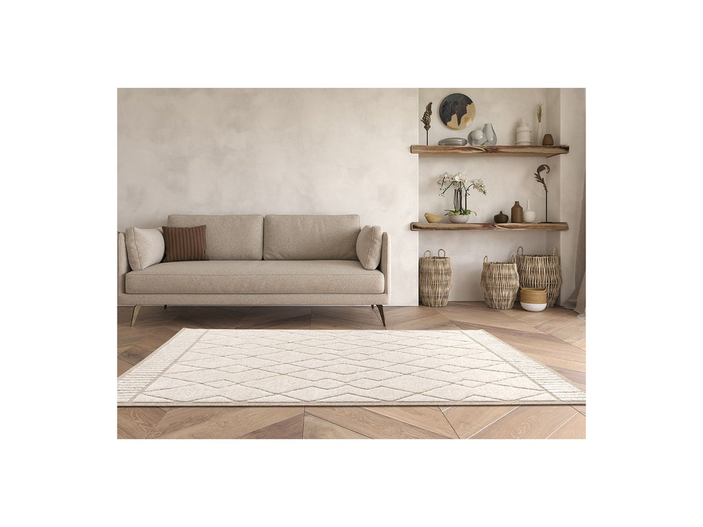 Agosto - Low-Pile Rug - Abstract Pattern - Beige