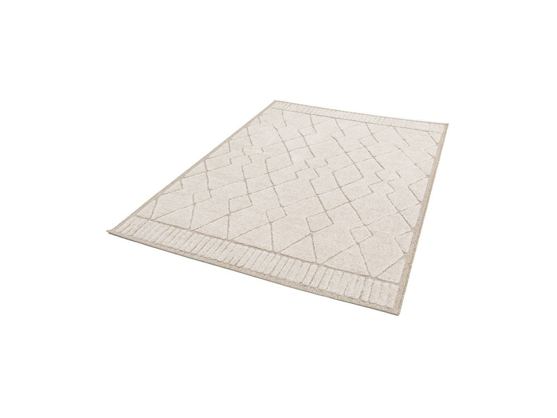 Tapis Poil Ras Agosto Motif Abstrait - Beige