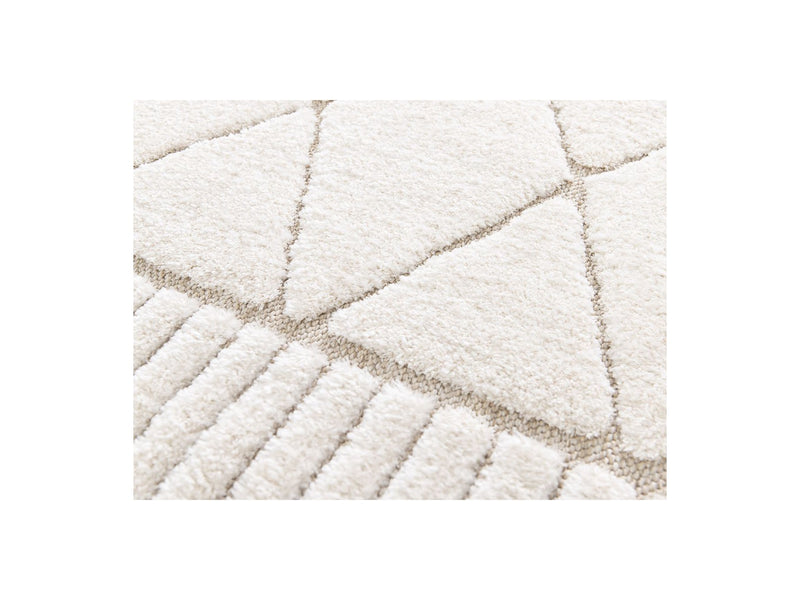 Tapis Poil Ras Agosto Motif Abstrait - Beige