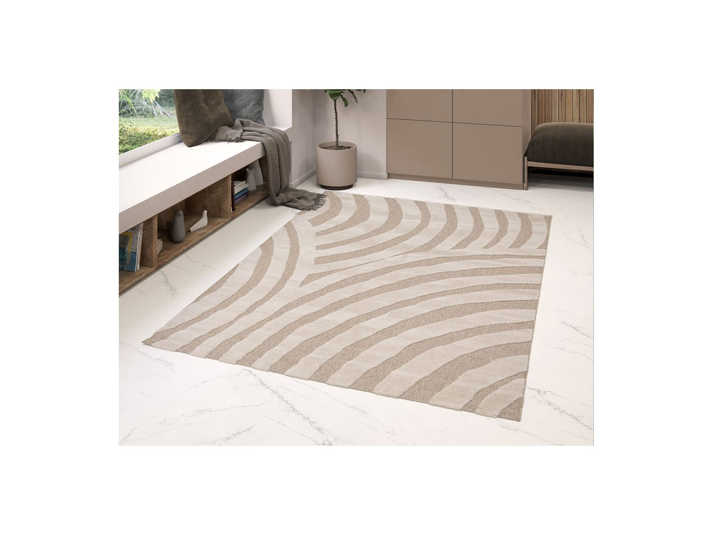Vilma - Low-Pile Rug - Abstract Pattern - Beige