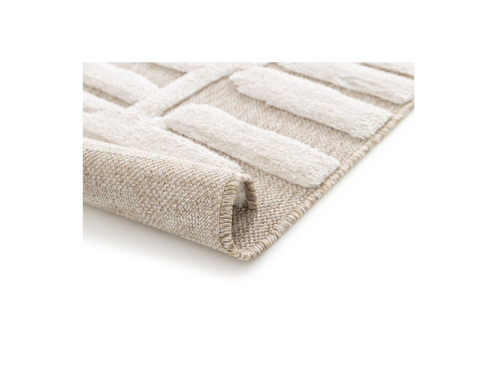 Lennon - Tapis Poils Ras - Motif Abstrait - Beige