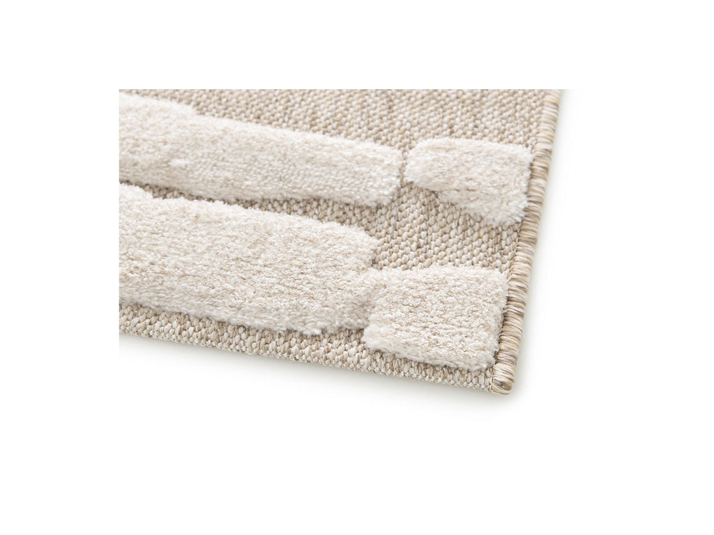 Lennon - Tapis Poils Ras - Motif Abstrait - Beige