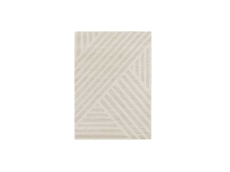 Short Pile Rug - Issane - Abstract Pattern - Beige