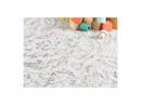 Tapis Poils Ras - Hind - Motif Abstrait - Bleu