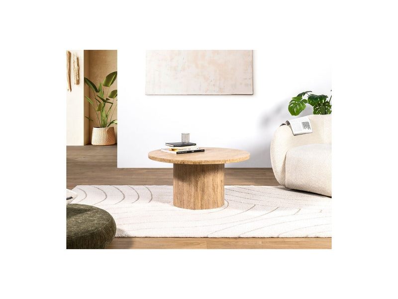 Ensemble De 2 Tables Basses - Travertin Naturel - Boecia