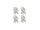 Lot De 4 Chaises Lalie - Tissu Velours Côtelé Et Pieds Étoile - Beige