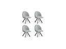 Lot De 4 Chaises Lalie - Tissu Velours Côtelé Et Pieds Étoile - Gris Clair