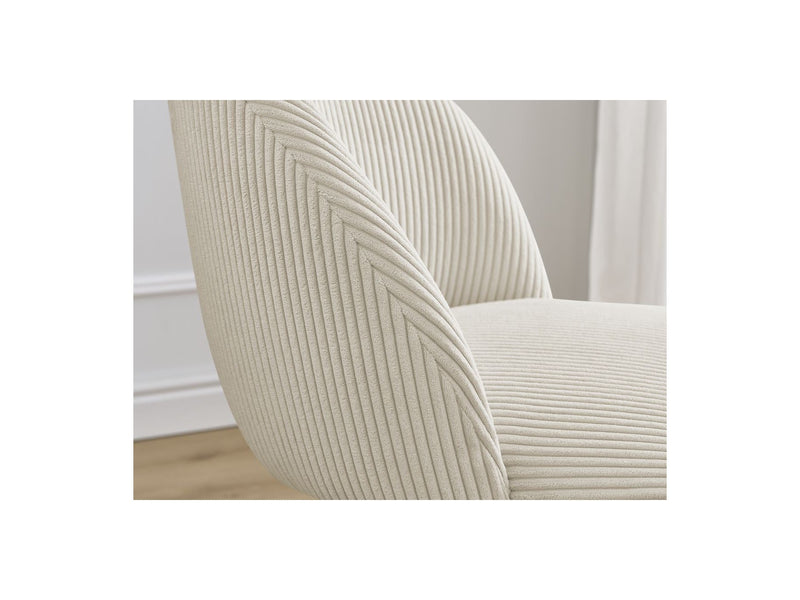 Lot De 4 Chaises Lalie - Tissu Velours Côtelé Et Pieds Étoile - Beige