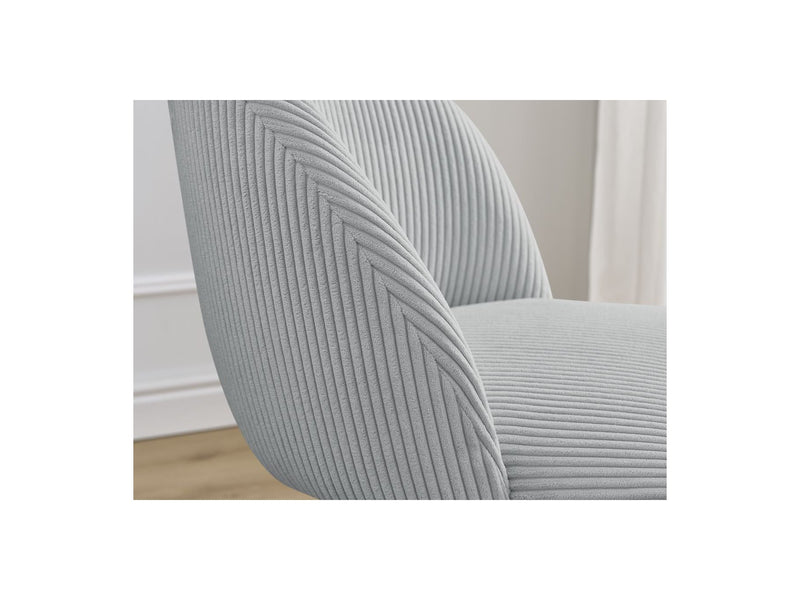 Lot De 2 Chaises Lalie - Tissu Velours Côtelé Et Pieds Étoile - Gris Clair