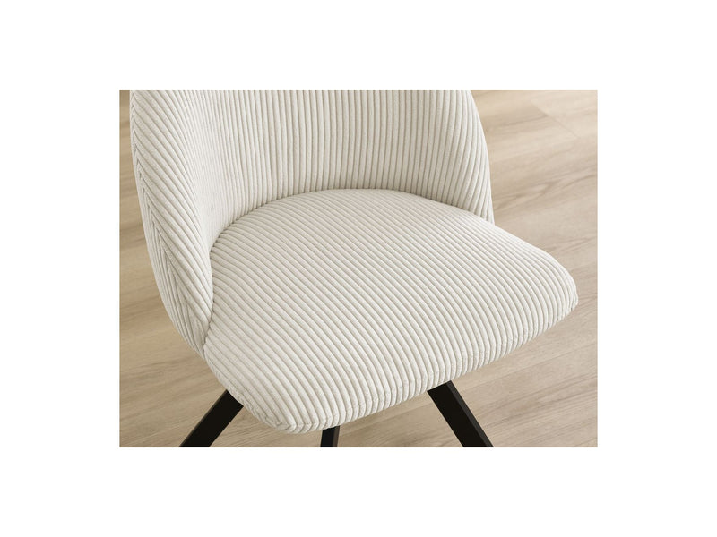 Lot De 4 Chaises Lalie - Tissu Velours Côtelé Et Pieds Étoile - Beige