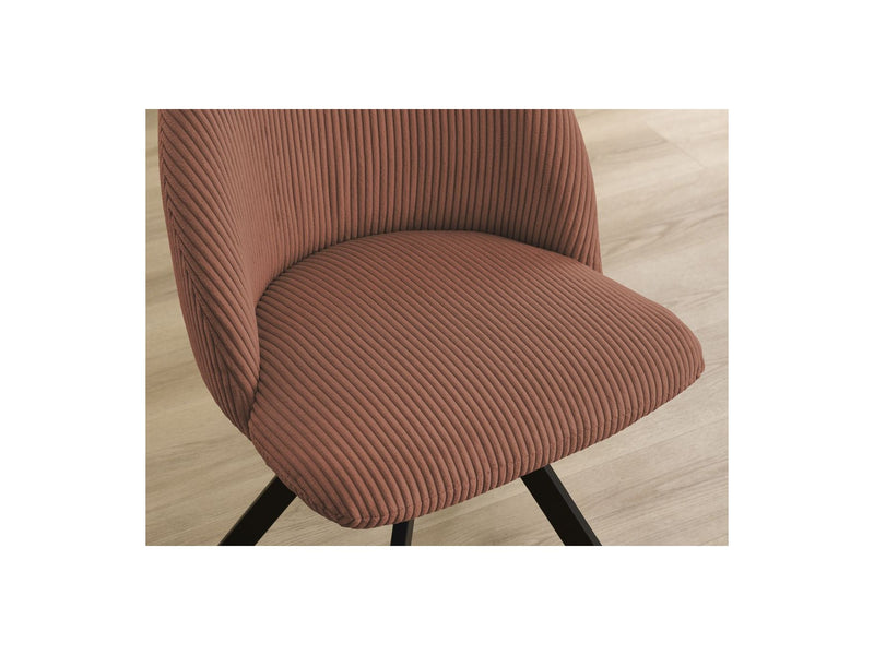 Lot De 2 Chaises Lalie - Tissu Velours Côtelé Et Pieds Étoile - Orange