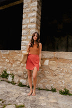 Élisa Linen Viscose Terracotta Skirt