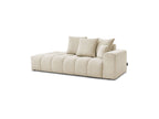 Fixed Straight Ultra-Soft Sofa - Mont-White - Velvet - Right Armrest