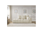 Fixed Straight Ultra-Soft Sofa - Mont-White - Velvet - Right Armrest