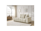 Fixed Straight Ultra-Soft Sofa - Mont-White - Velvet - Right Armrest