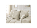 Fixed Straight Ultra-Soft Sofa - Mont-White - Velvet - Right Armrest