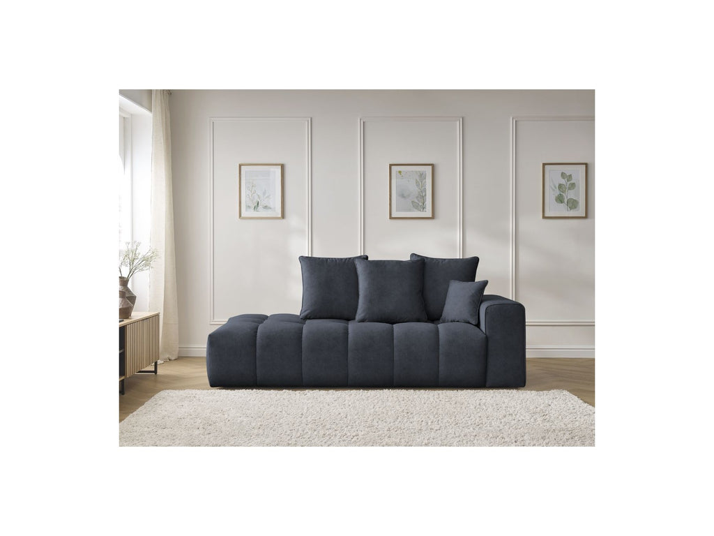 Fixed Straight Ultra-Soft Sofa - Mont-White - Velvet - Right Armrest