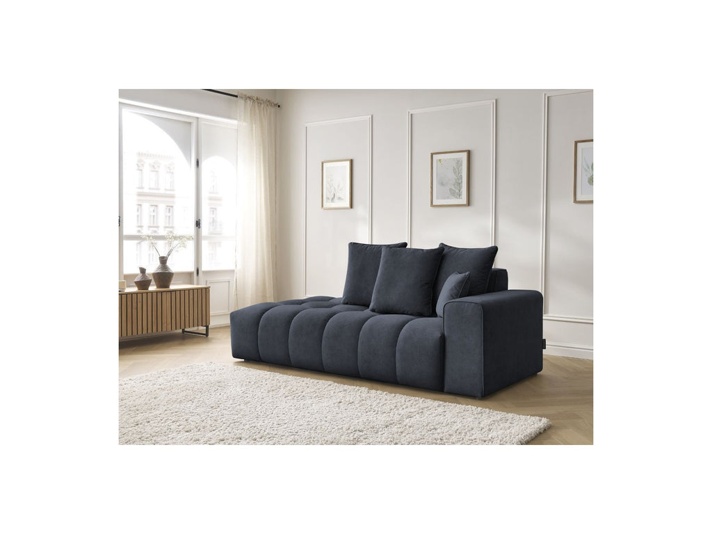 Fixed Straight Ultra-Soft Sofa - Mont-White - Velvet - Right Armrest