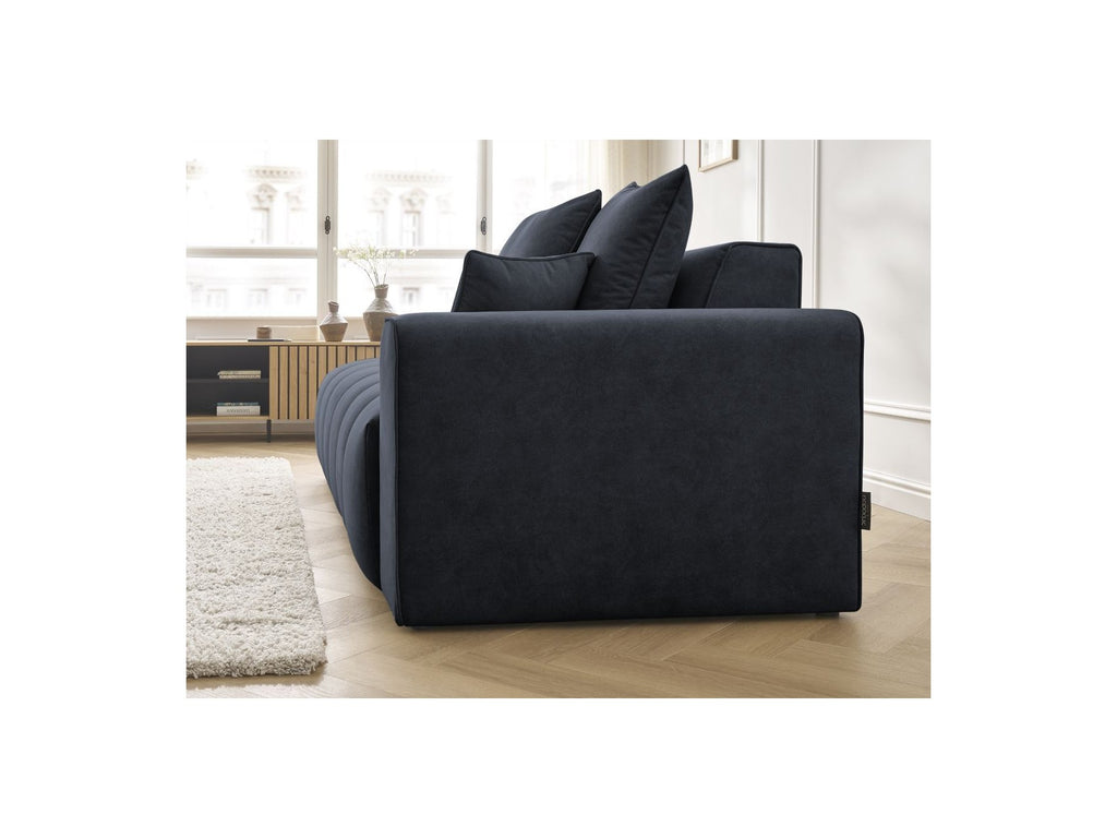 Fixed Straight Ultra-Soft Sofa - Mont-White - Velvet - Right Armrest