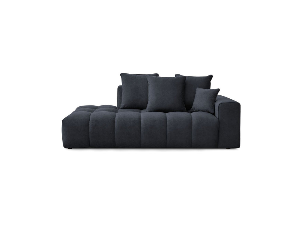 Fixed Straight Ultra-Soft Sofa - Mont-White - Velvet - Right Armrest