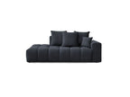Fixed Straight Ultra-Soft Sofa - Mont-White - Velvet - Right Armrest