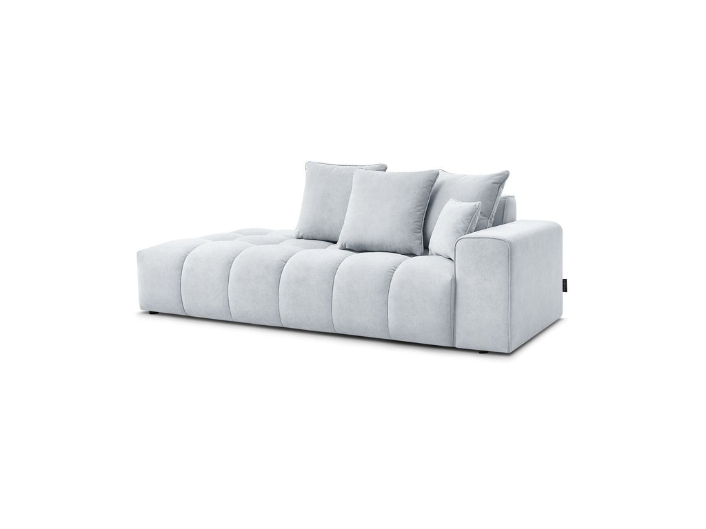 Fixed Straight Ultra-Soft Sofa - Mont-White - Velvet - Right Armrest