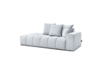 Fixed Straight Ultra-Soft Sofa - Mont-White - Velvet - Right Armrest