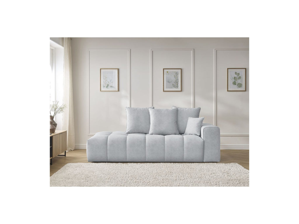 Fixed Straight Ultra-Soft Sofa - Mont-White - Velvet - Right Armrest