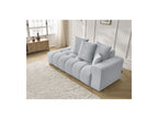 Fixed Straight Ultra-Soft Sofa - Mont-White - Velvet - Right Armrest