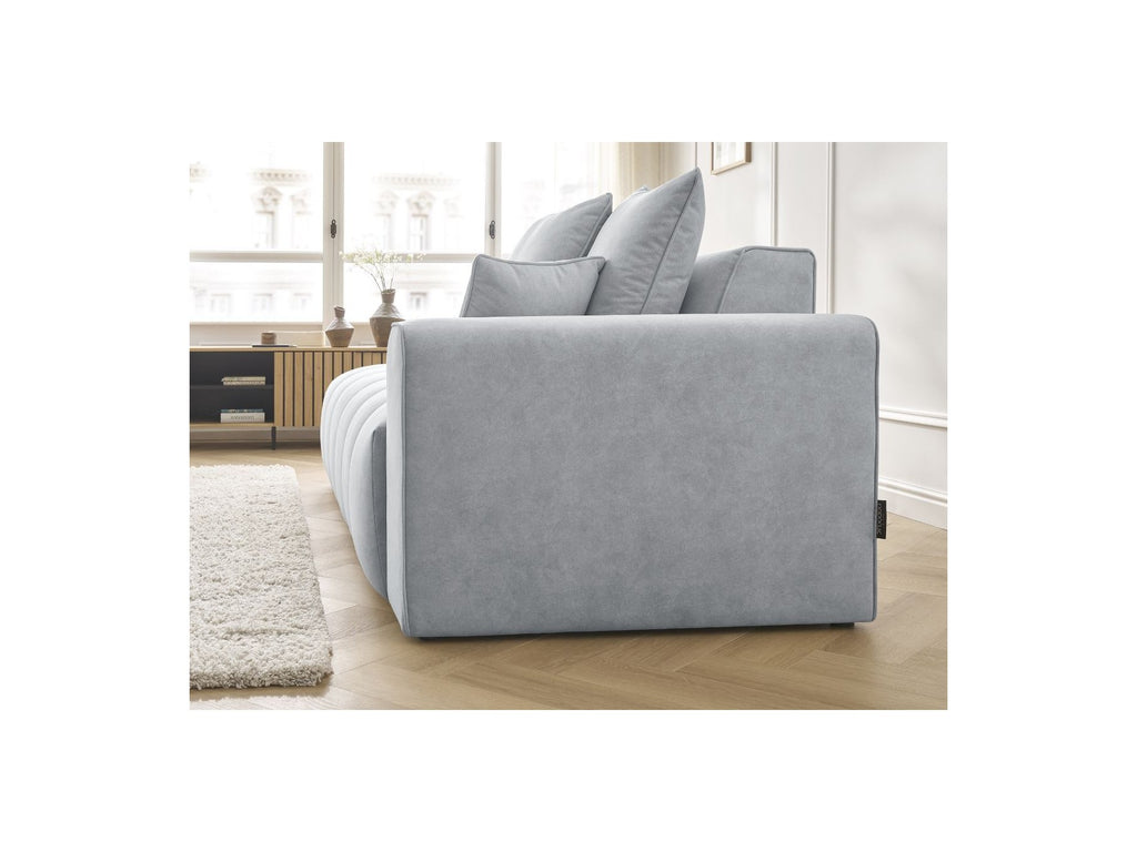 Fixed Straight Ultra-Soft Sofa - Mont-White - Velvet - Right Armrest