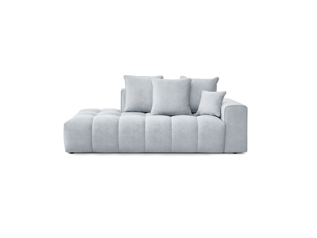 Fixed Straight Ultra-Soft Sofa - Mont-White - Velvet - Right Armrest