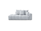 Fixed Straight Ultra-Soft Sofa - Mont-White - Velvet - Right Armrest