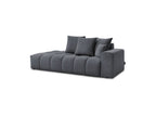 Fixed Straight Ultra-Soft Sofa - Mont-White - Velvet - Right Armrest